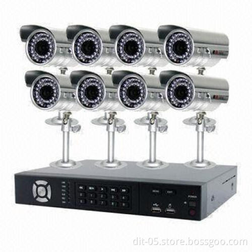 8-channel D1 H.264 DVR Kit with 8 Pieces 18.3m Cables